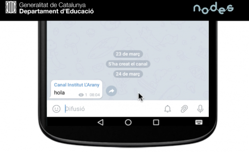 Mostra un mòbil amb Telegram
